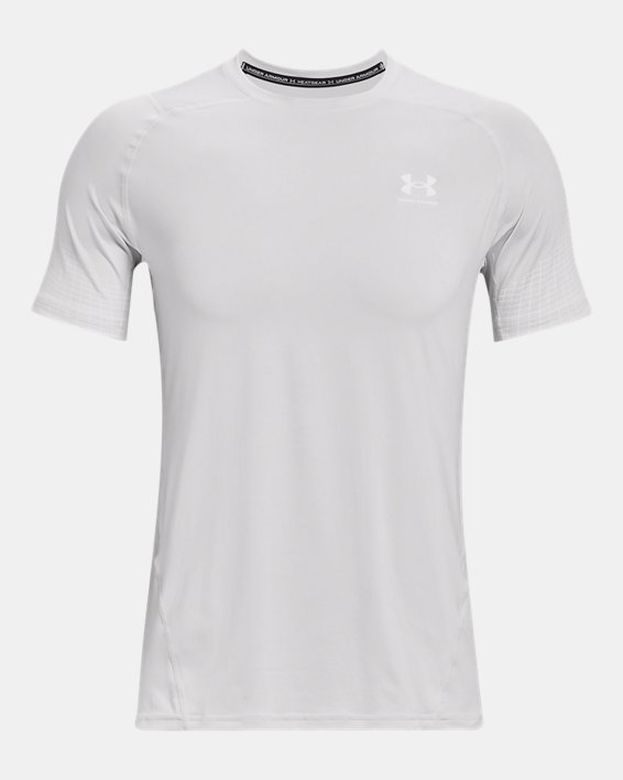 Men's HeatGear® Fitted Short Sleeve in Gray image number 4